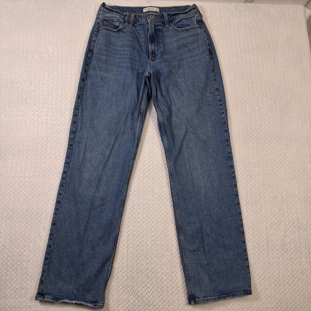 Abercrombie & Fitch The Baggy Low Rise Jeans Womens 27/4L (Waist 28") Blue.